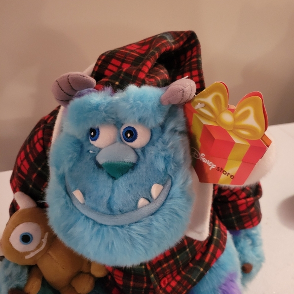 Disney Store Holiday Morning Sully Plush Plaid Pajamas Shirt Santa Monsters Inc - Picture 2 of 5